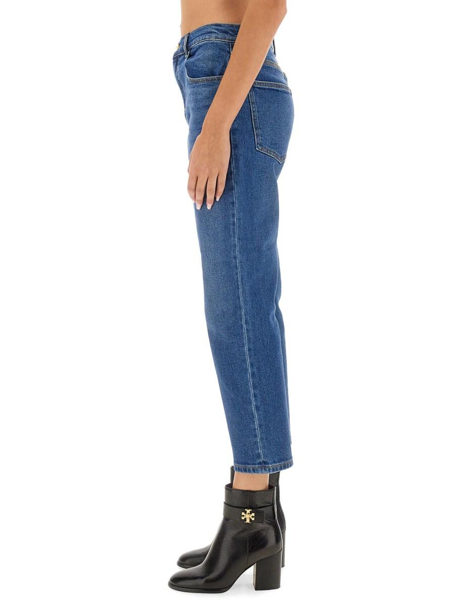TORY BURCH JEANS FLARE FIT IN DENIM DI COTONE
