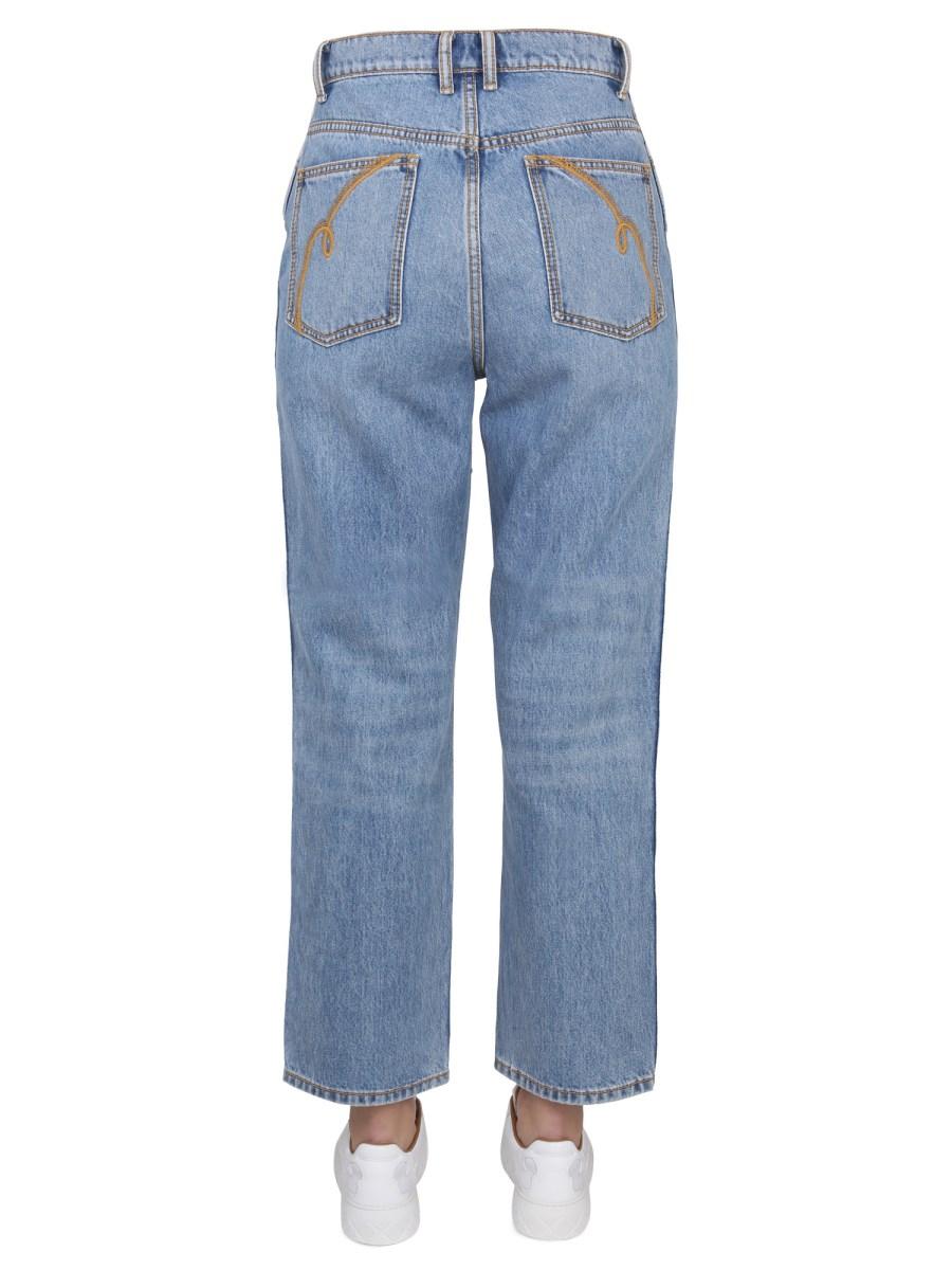 TORY BURCH JEANS STRAIGHT LEG IN DENIM DI COTONE