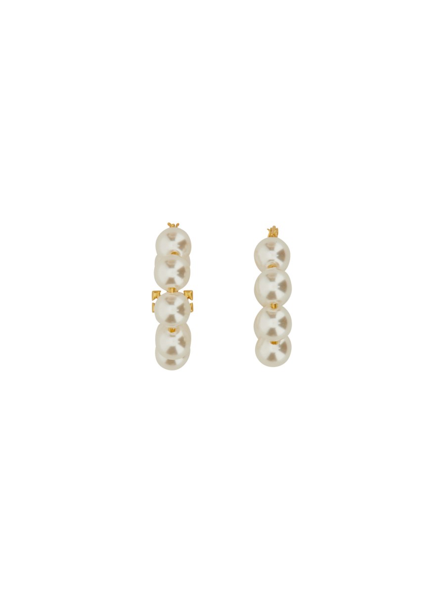 TORY BURCH ORECCHINI A CERCHIO KIRA CON PERLE