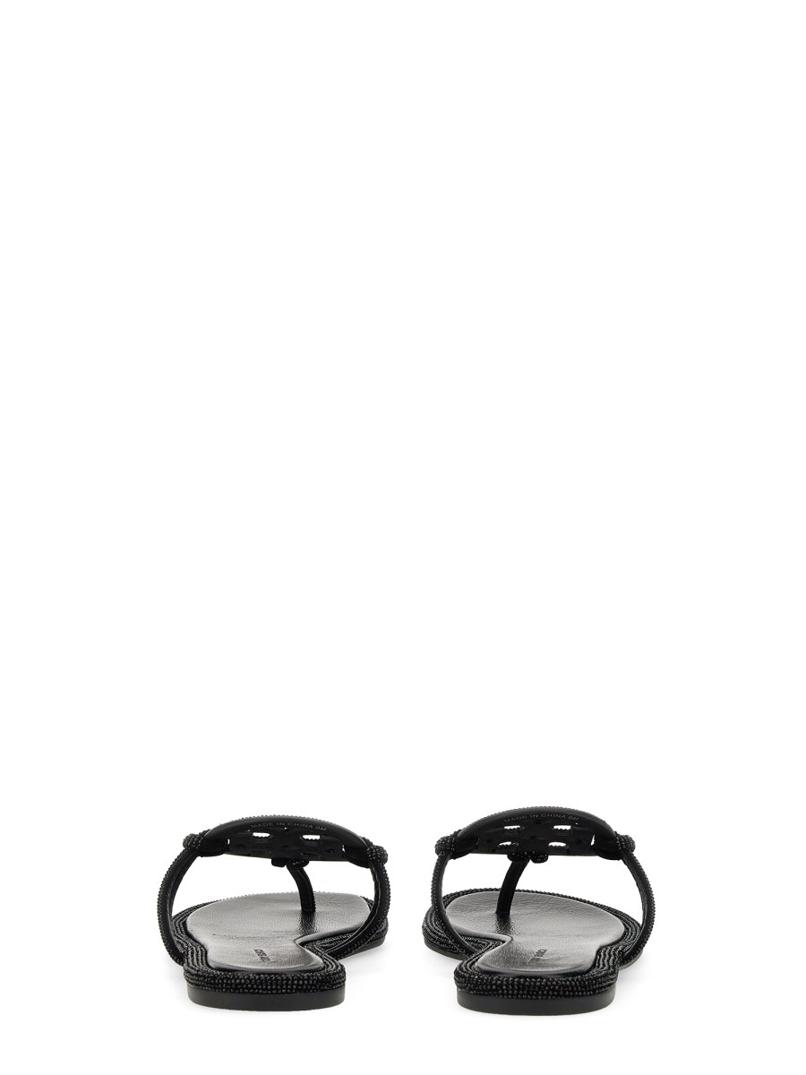 TORY BURCH SANDALO "MILLER" IN PELLE CON PAVÉ