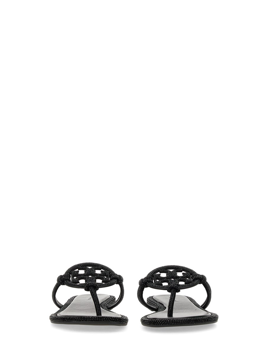 TORY BURCH SANDALO "MILLER" IN PELLE CON PAVÉ