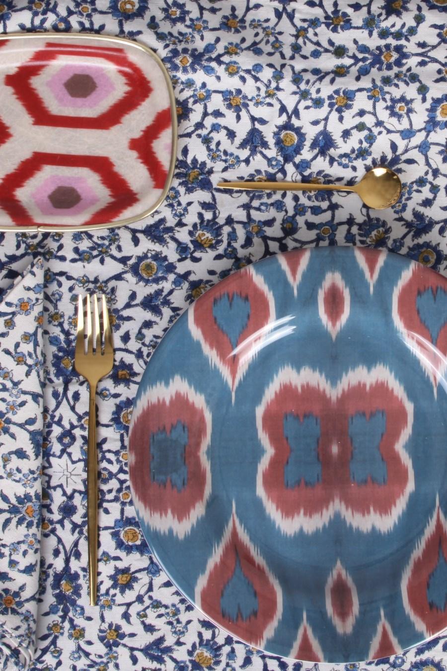 LES-OTTOMANS TOVAGLIA IN CANVAS DI COTONE CON STAMPA FLOREALE