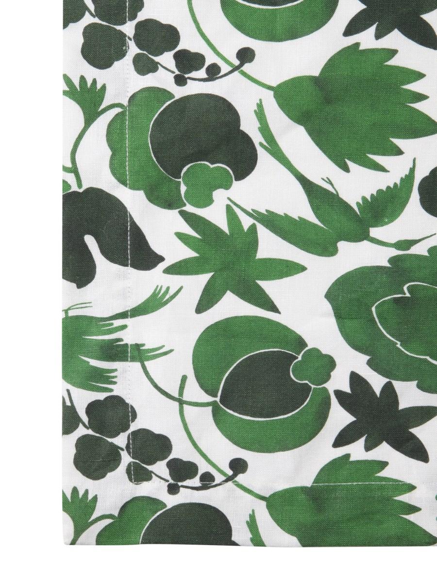LA DOUBLEJ TOVAGLIA LARGE IN LINO CON STAMPA WILDBIRD