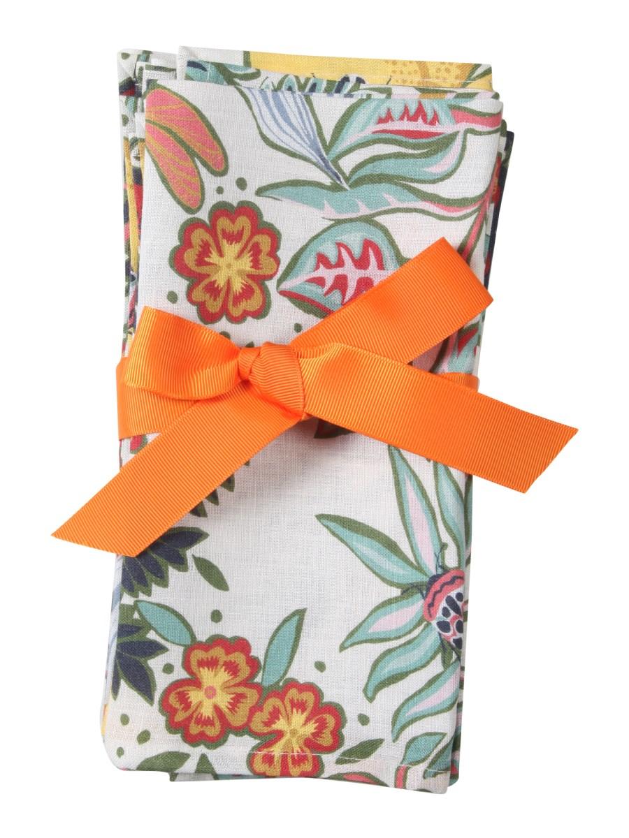 LA DOUBLEJ TOVAGLIOLI IN LINO CON STAMPA BOTANICAL SET DA SEI