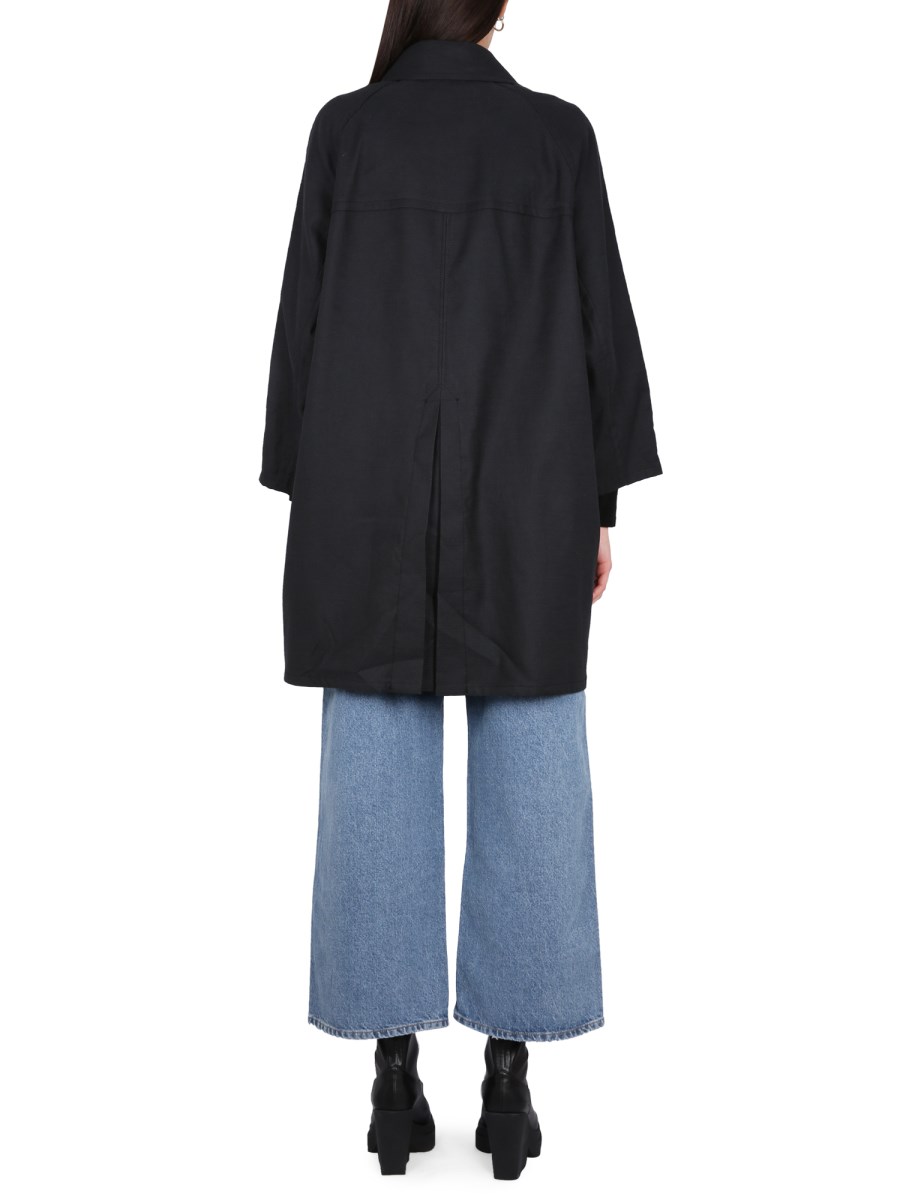 FAY TRENCH DOPPIOPETTO CON GANCIO IN MISTO COTONE E LINO
