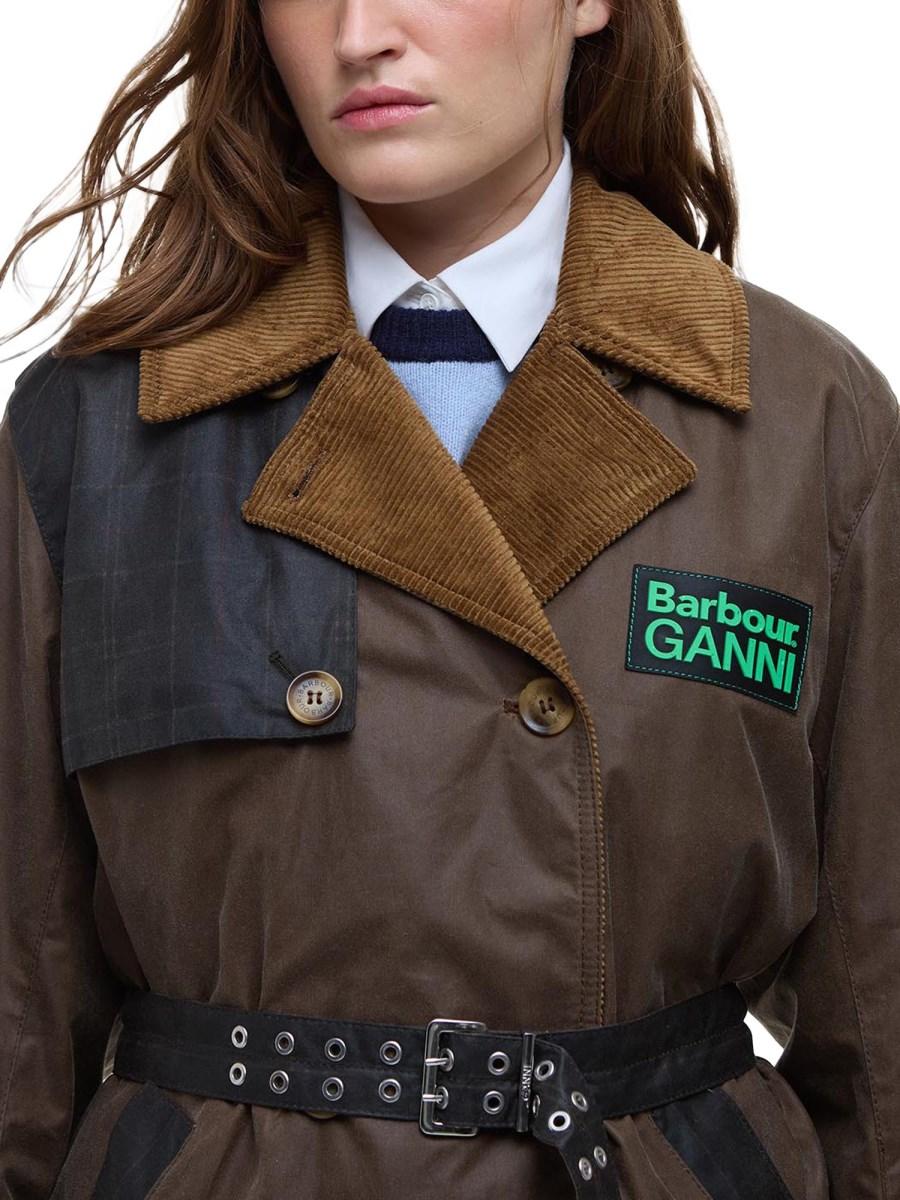 BARBOUR X GANNI TRENCH IN COTONE CERATO BARBOUR X GANNI