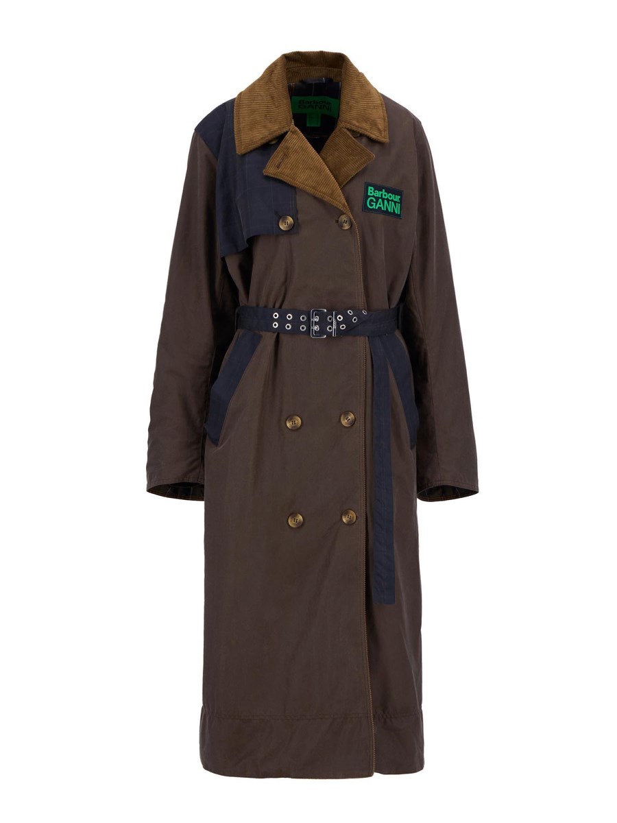 BARBOUR X GANNI TRENCH IN COTONE CERATO BARBOUR X GANNI