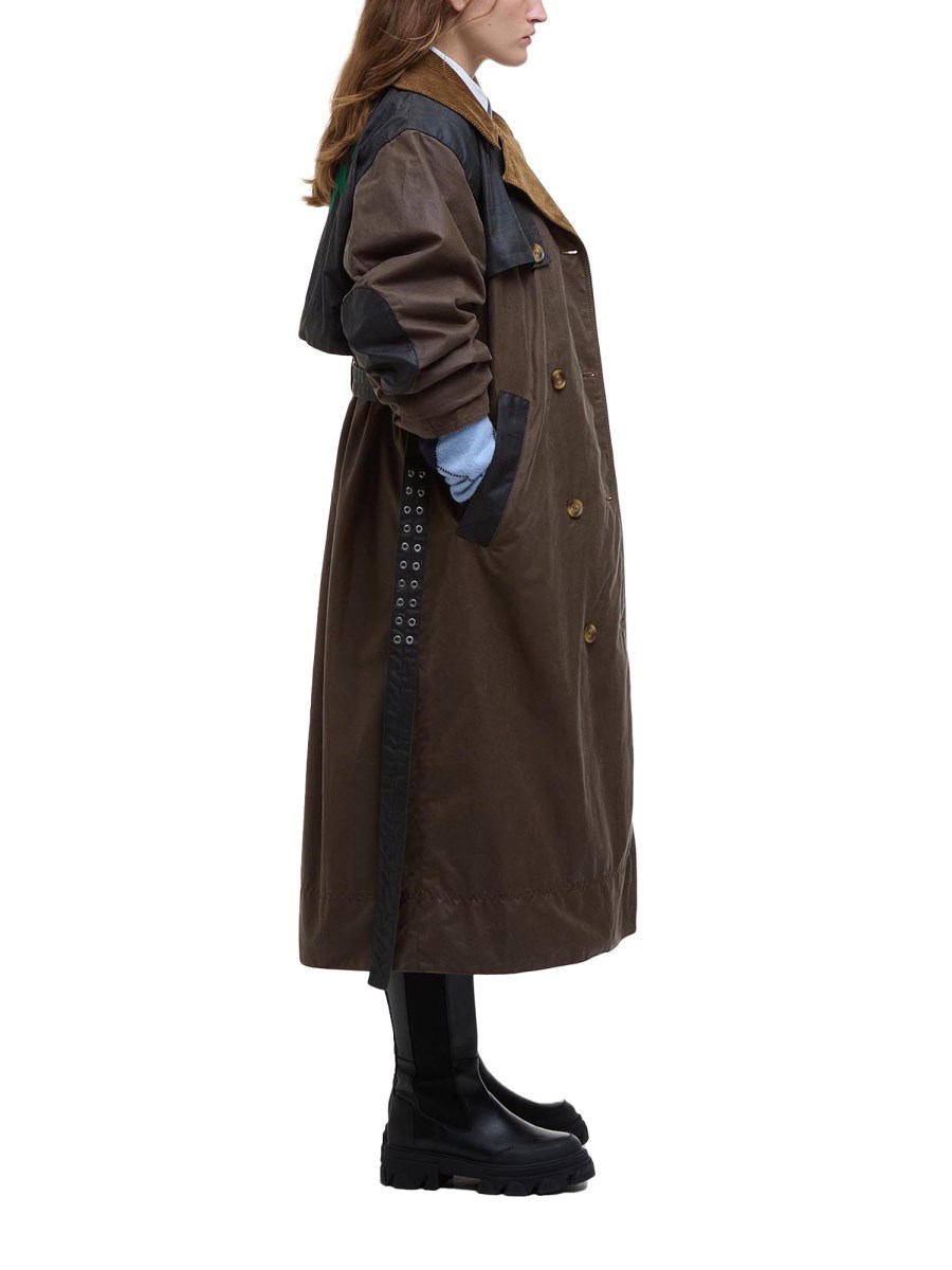 BARBOUR X GANNI TRENCH IN COTONE CERATO BARBOUR X GANNI