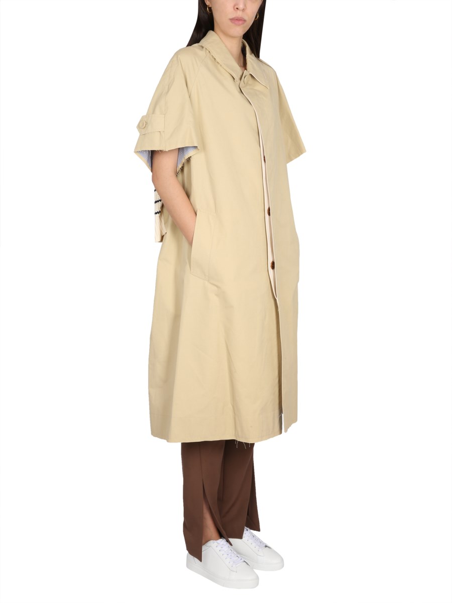 JEJIA TRENCH IN POPELINE DI COTONE CON RETRO A CONTRASTO