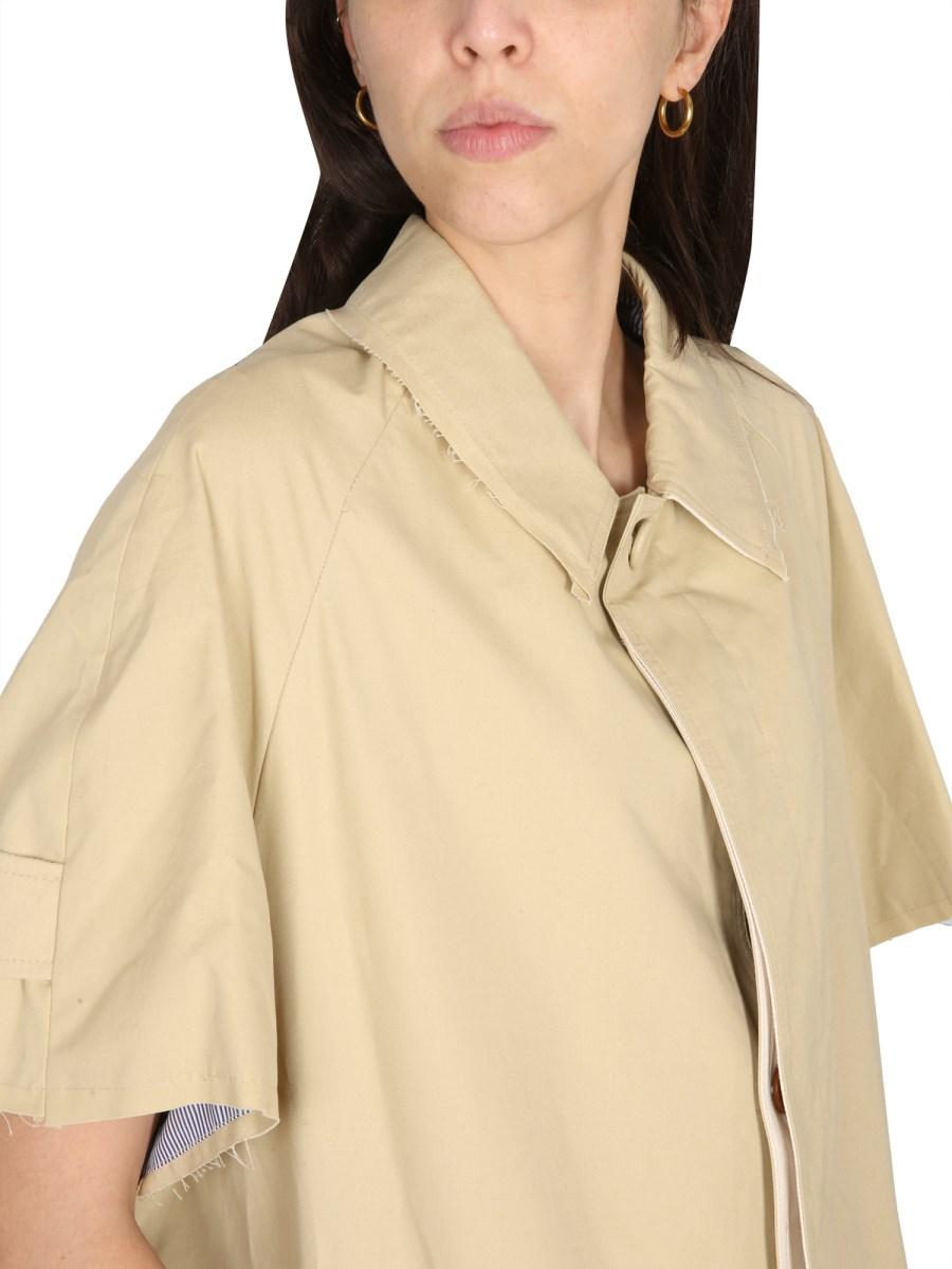 JEJIA TRENCH IN POPELINE DI COTONE CON RETRO A CONTRASTO