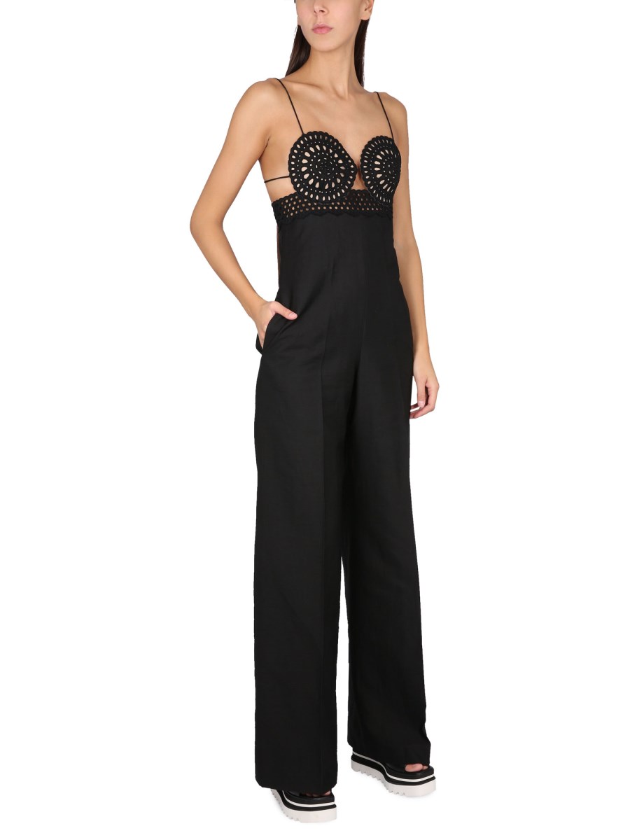 STELLA McCARTNEY TUTA BUSTIER SANGALLO IN MISTO LINO