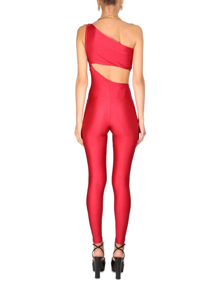 SAINT LAURENT TUTA CON SCOLLO A V IN JERSEY DI COTONE