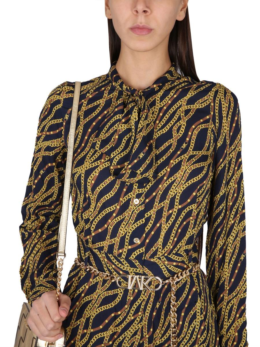 MICHAEL BY MICHAEL KORS TUTA CON STAMPA CHAIN IN MISTO SETA