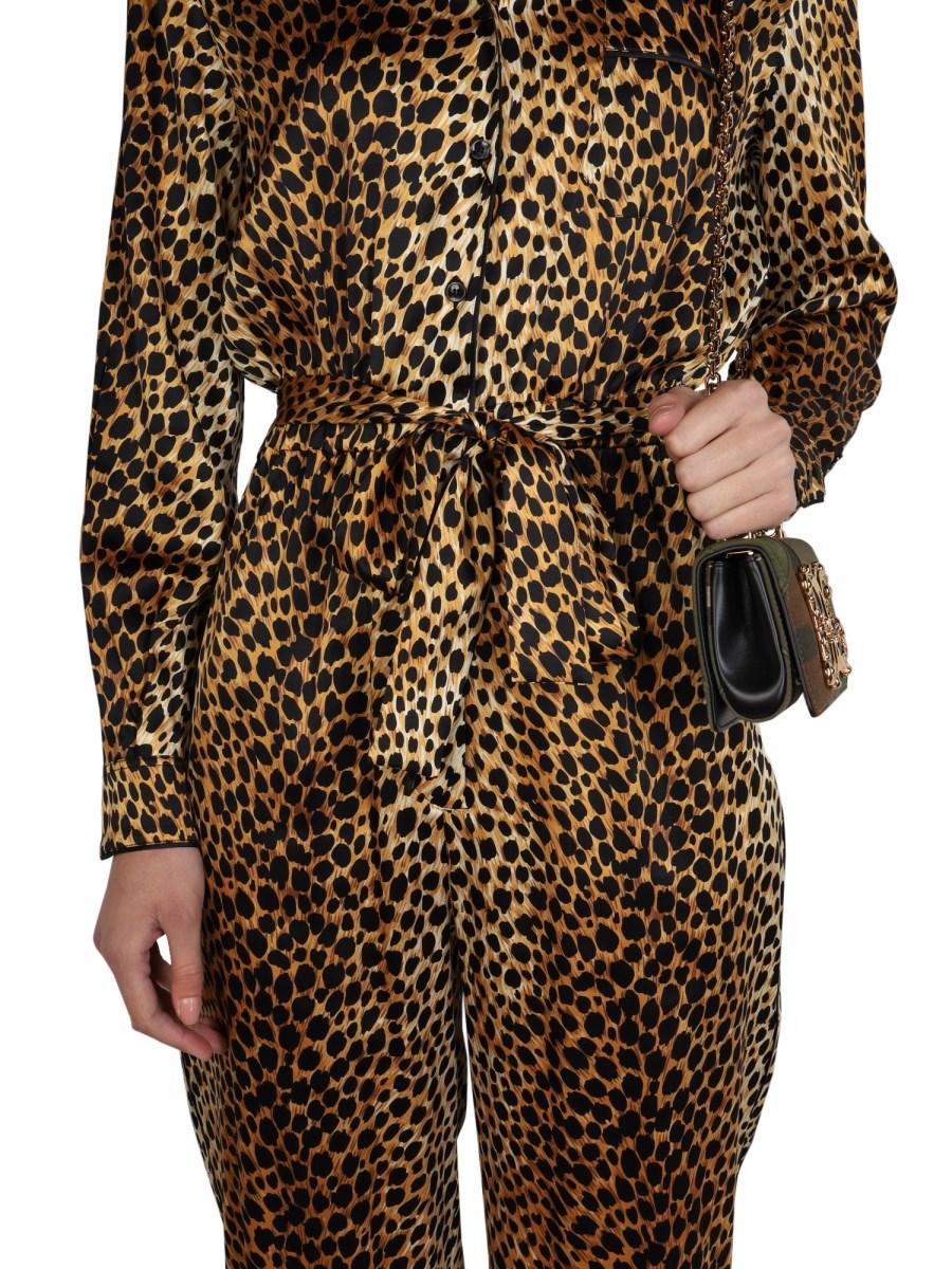 DOLCE & GABBANA TUTA IN RASO DI SETA CON MOTIVO ANIMALIER