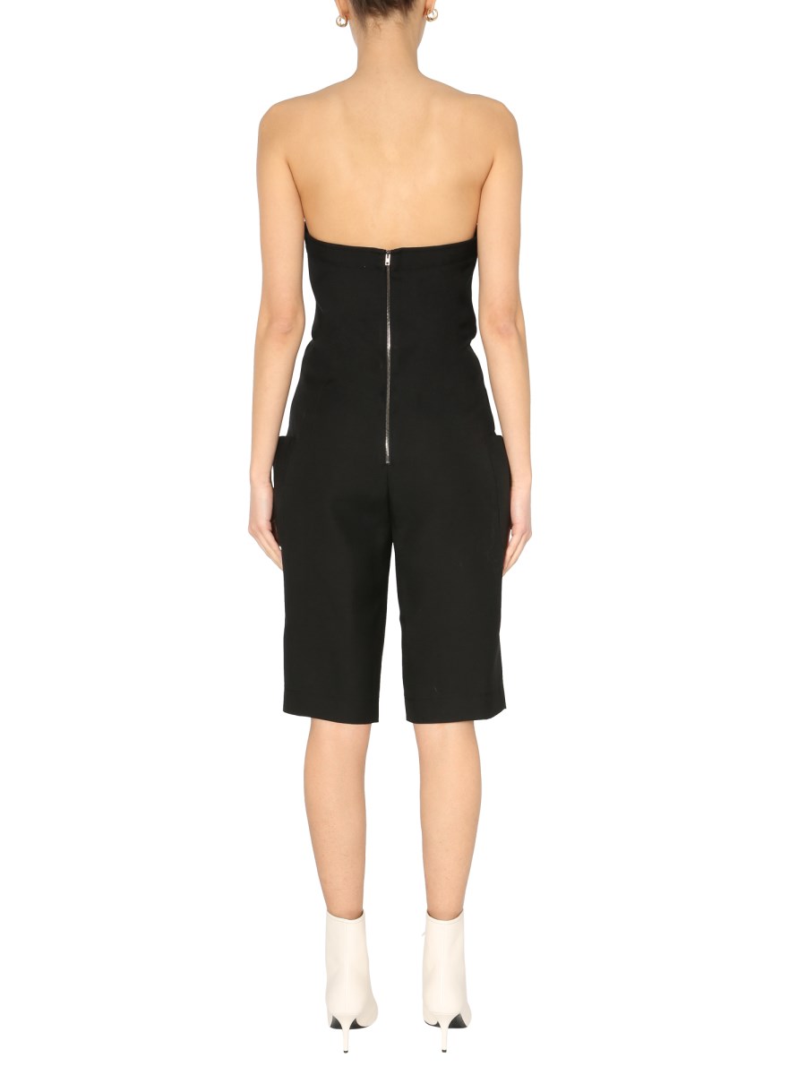 PHILOSOPHY DI LORENZO SERAFINI TUTA MIDI BUSTIER IN SHANTUNG