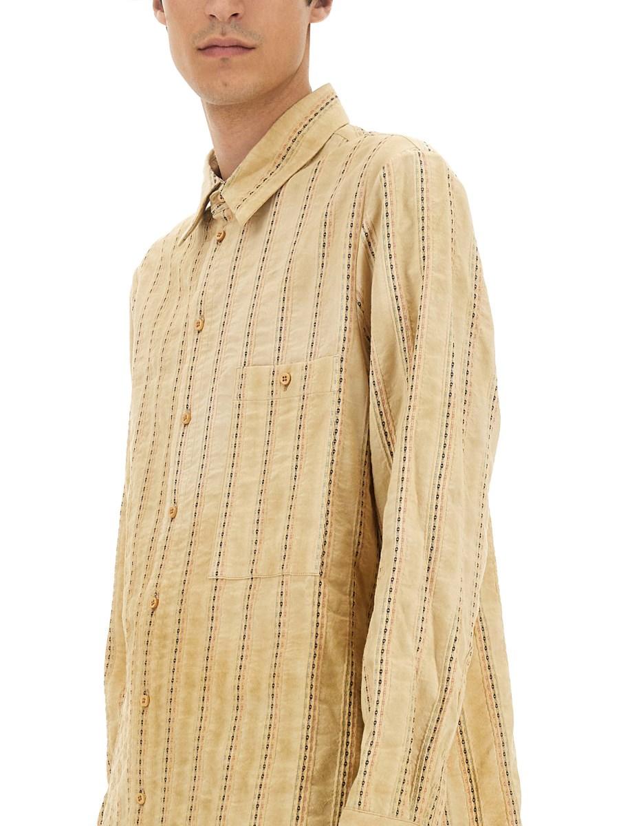 UMA WANG CAMICIA TAB IN POPELINE DI COTONE