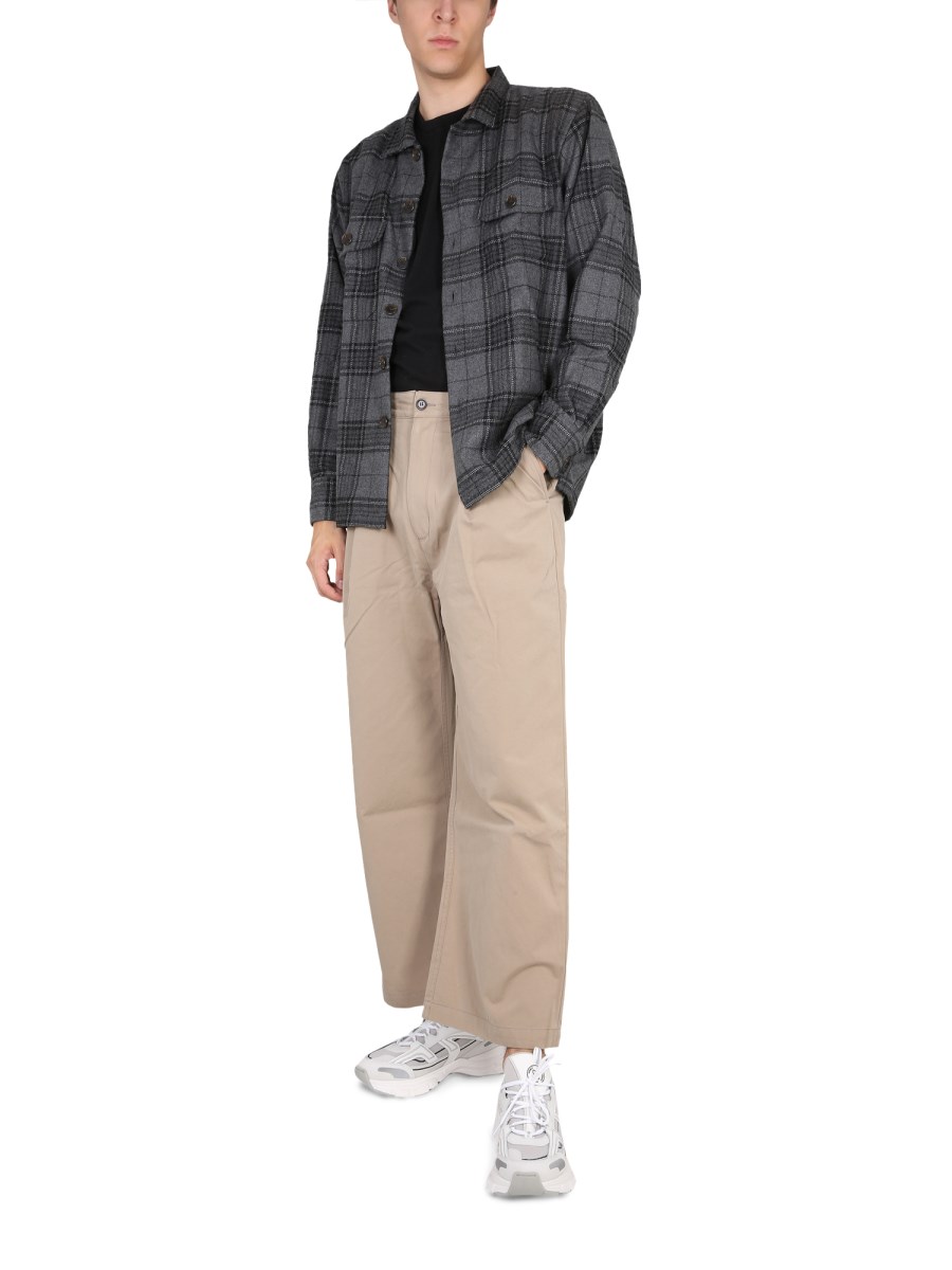 UNIVERSAL WORKS CAMICIA REGULAR FIT IN MISTO LANA