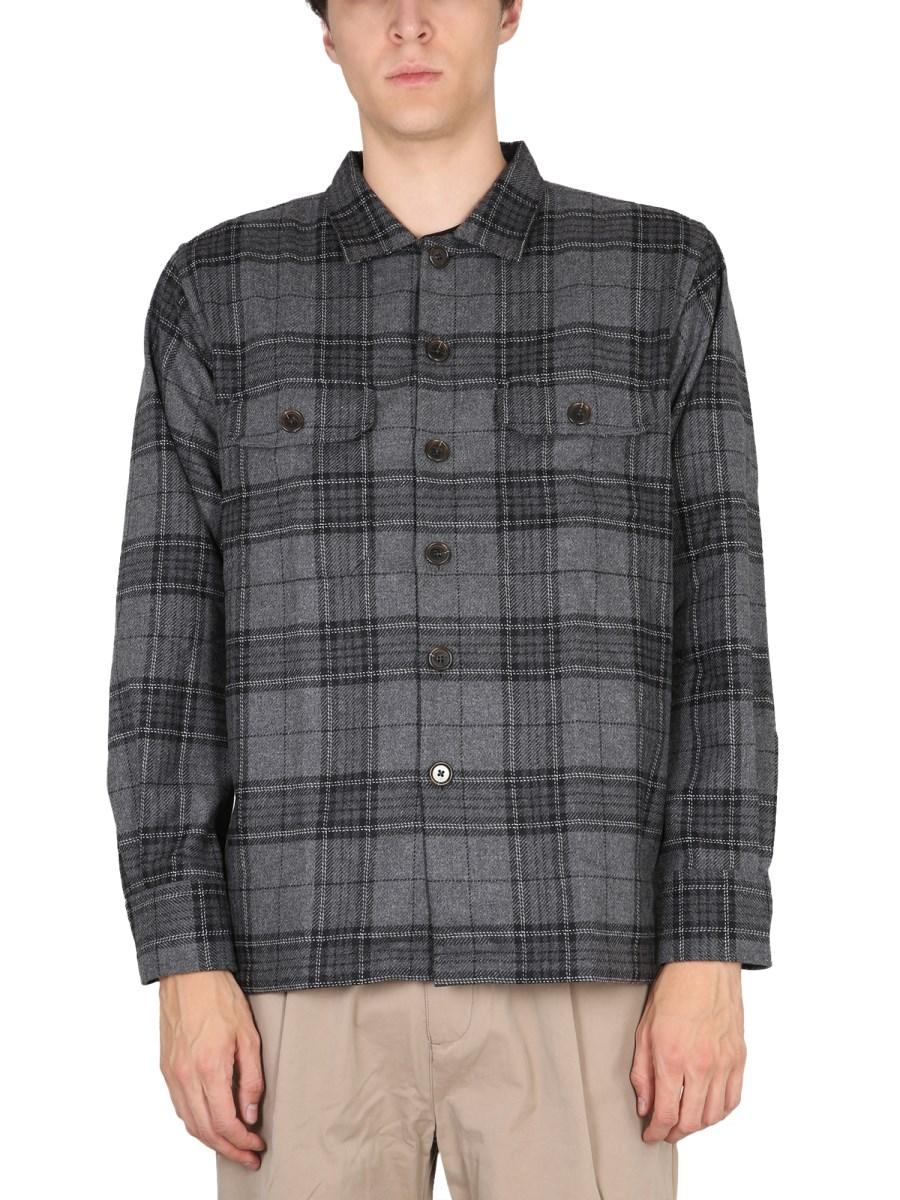 UNIVERSAL WORKS CAMICIA REGULAR FIT IN MISTO LANA
