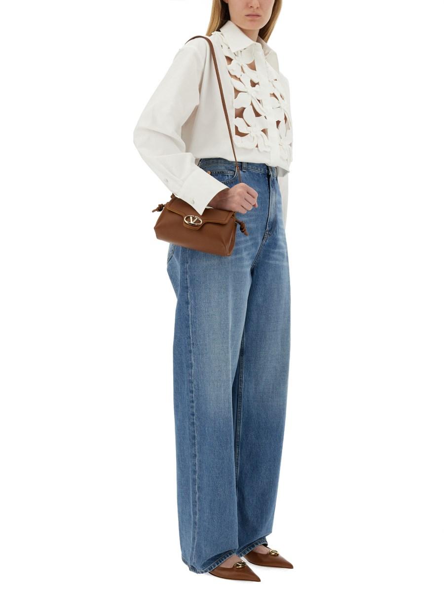 VALENTINO CAMICIA IN COMPACT POPELINE RICAMATO