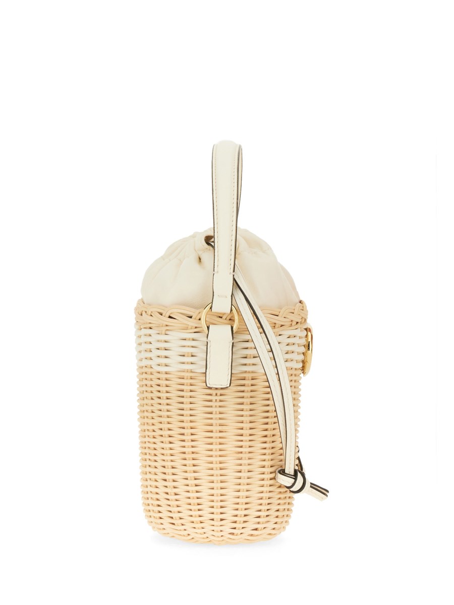 VALENTINO GARAVANI BORSA A SECCHIELLO IN RAFIA