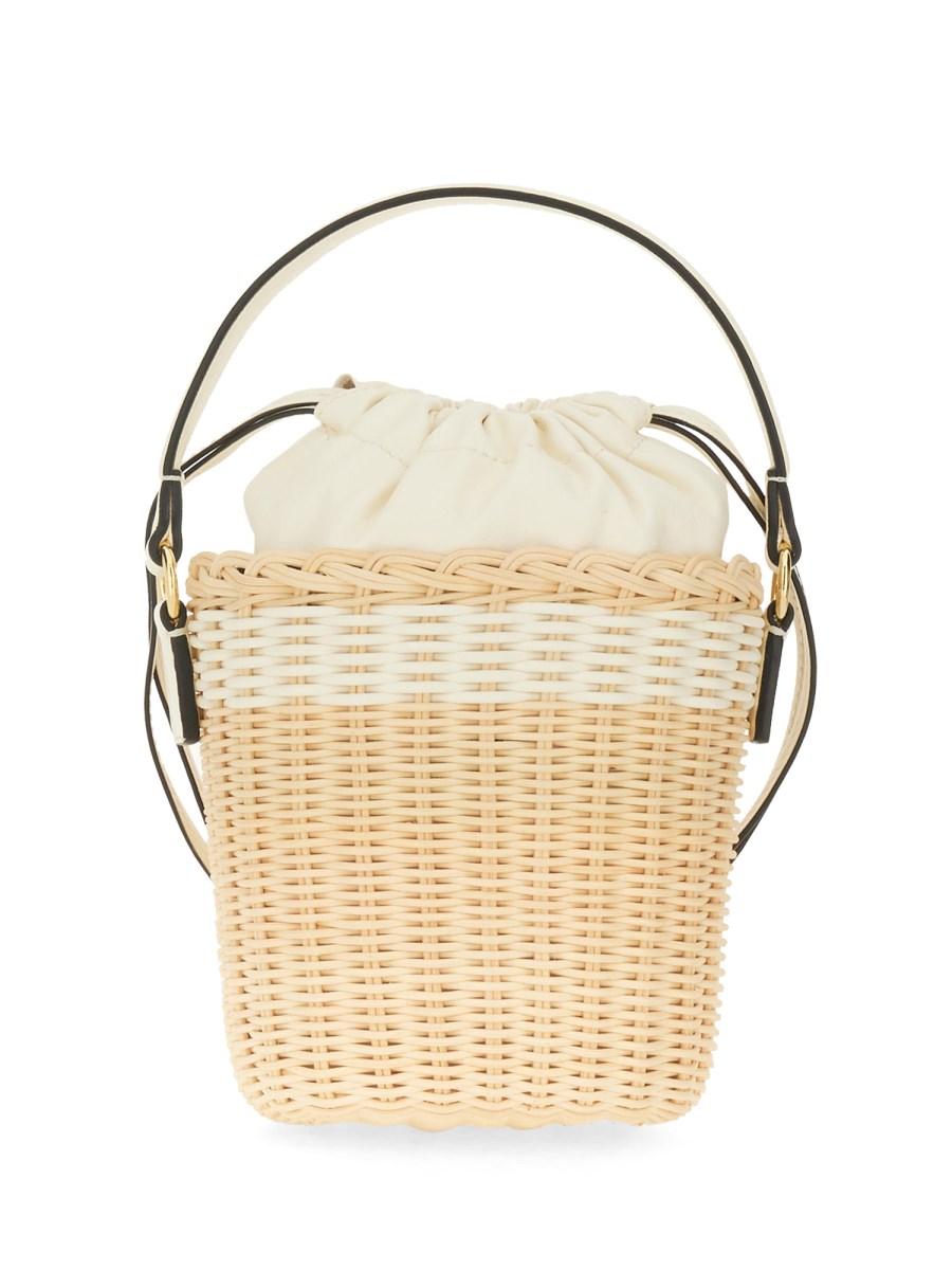 VALENTINO GARAVANI BORSA A SECCHIELLO IN RAFIA