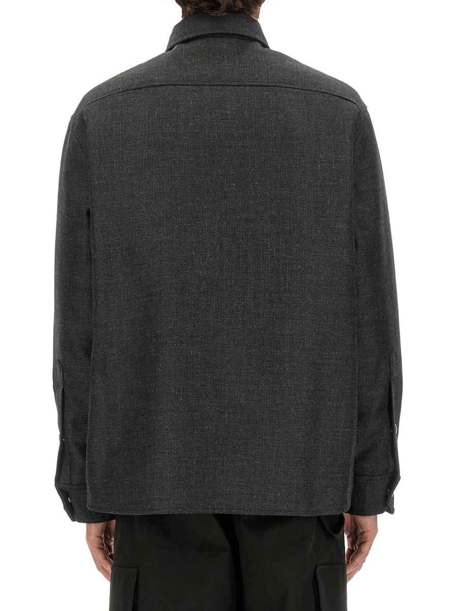 VALENTINO GIACCA CAMICIA IN LANA CON V DETAIL