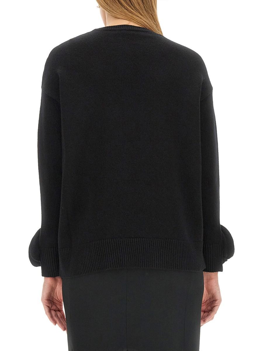 VALENTINO MAGLIA CON ROSE A CONTRASTO IN LANA