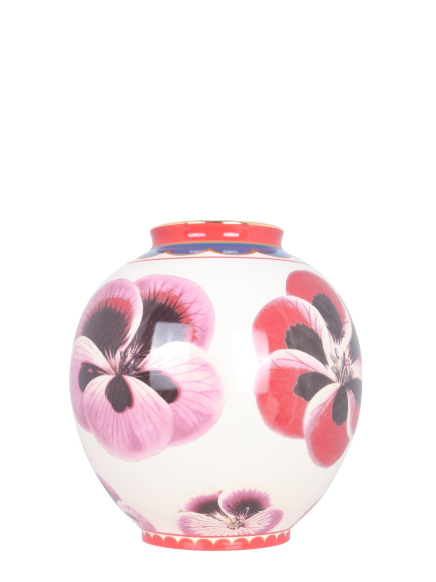 LA DOUBLEJ VASO BUBBLE IN PORCELLANA CON STAMPA PANSY