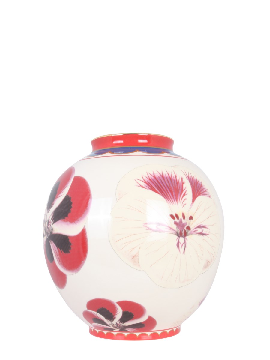 LA DOUBLEJ VASO BUBBLE IN PORCELLANA CON STAMPA PANSY