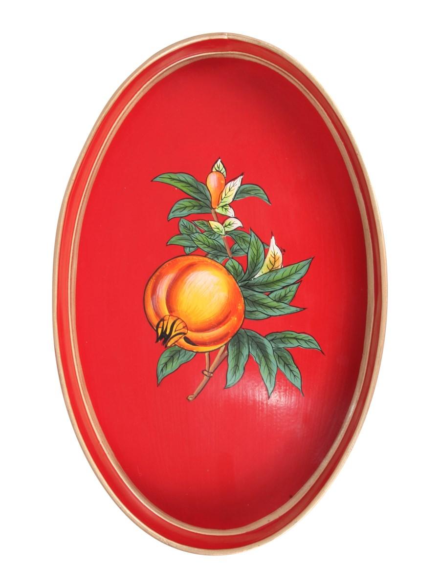 LES-OTTOMANS VASSOIO IN LEGNO CON FRUTTA DIPINTA A MANO