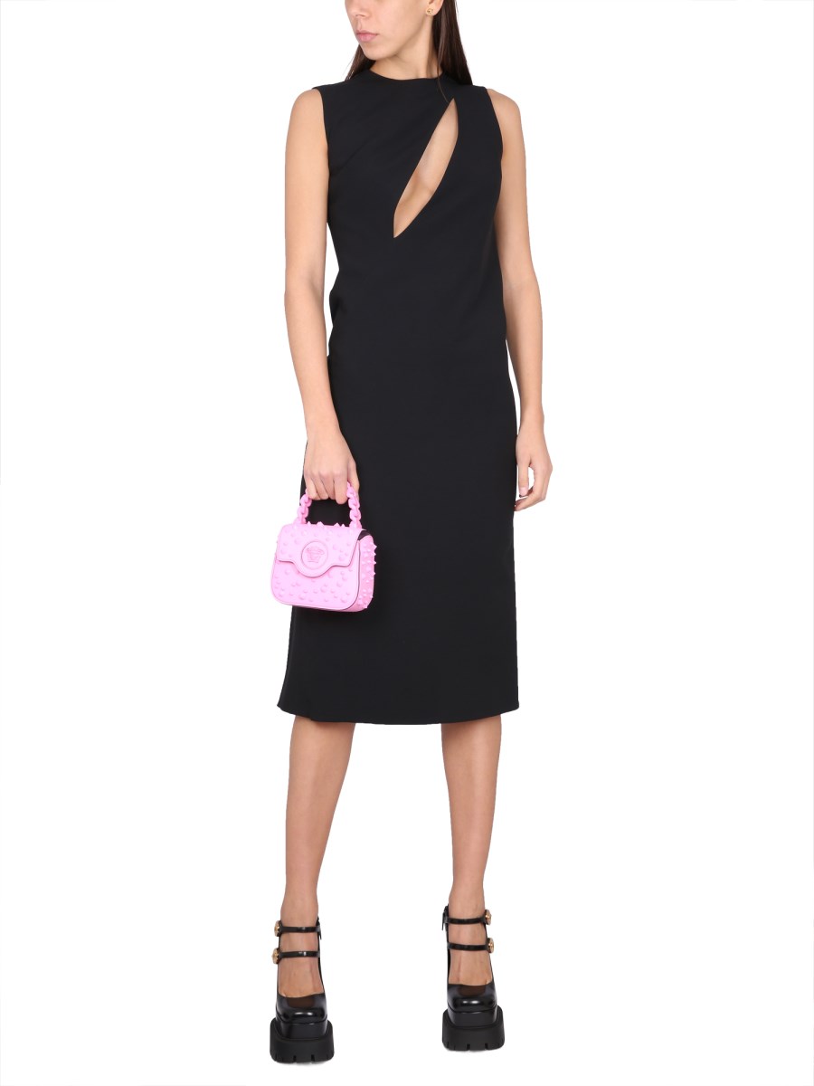 VERSACE ABITO MIDI SENZA MANICHE CON TAGLI