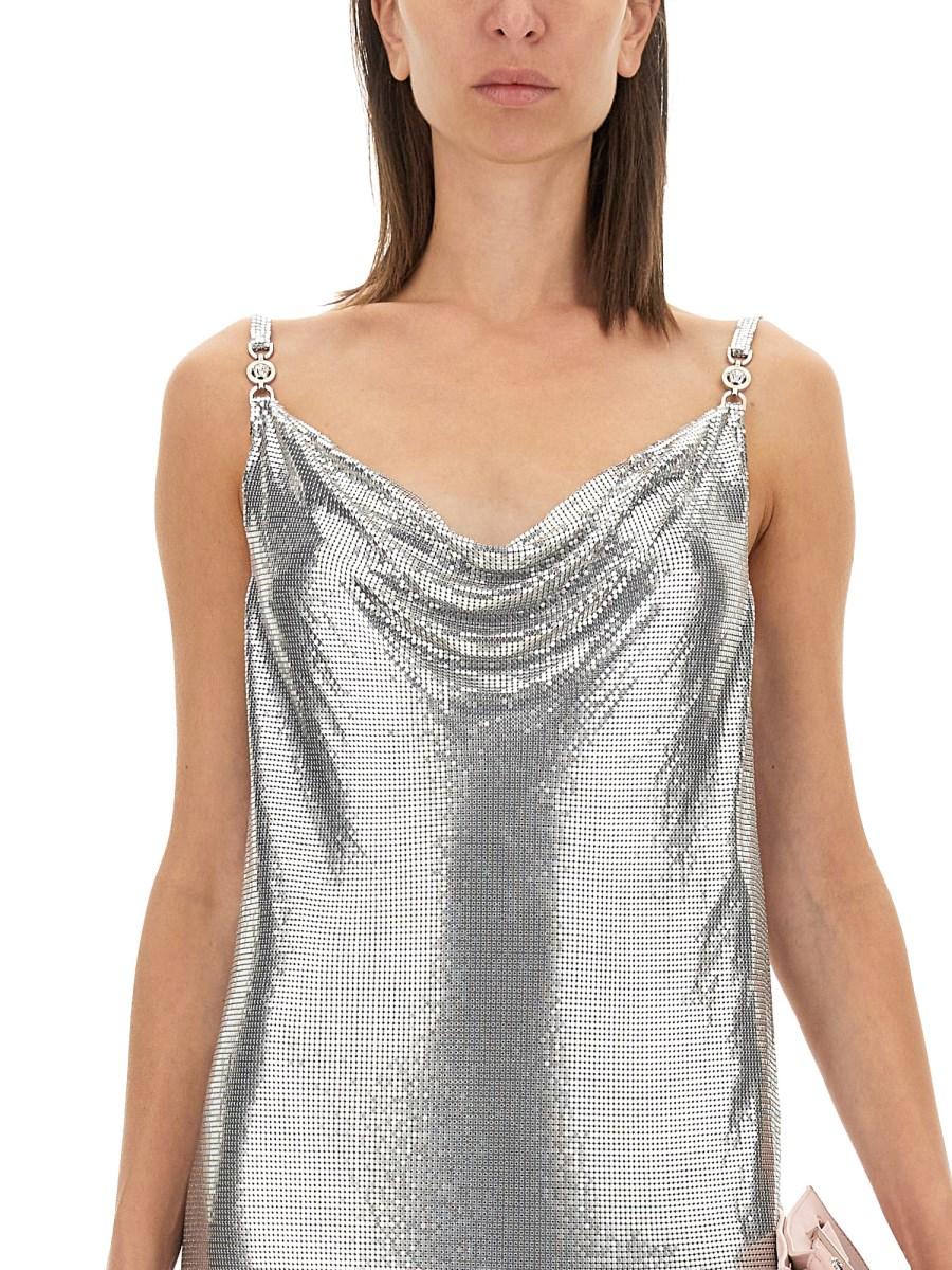 VERSACE ABITO MINI SOTTOVESTE CON MAGLIA METALLICA