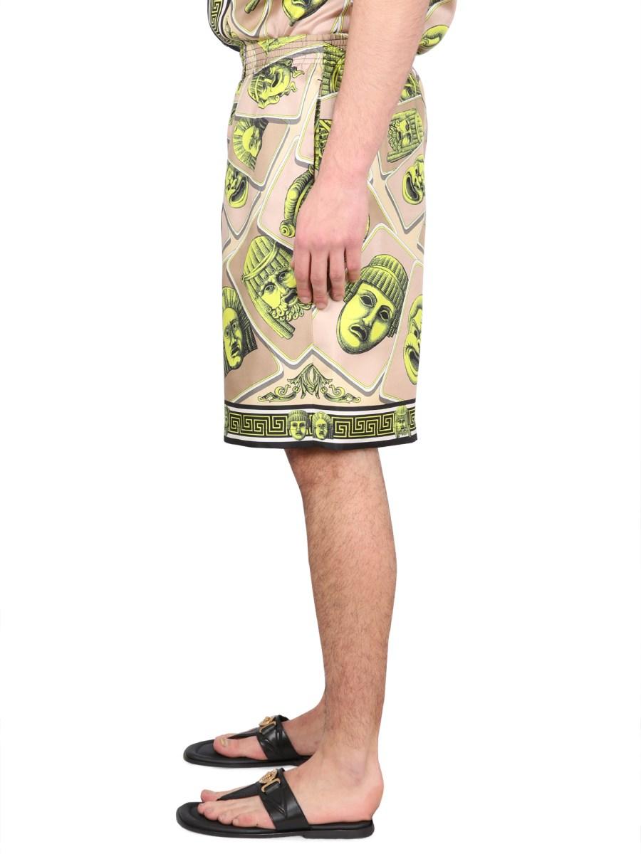 VERSACE BERMUDA LE MASCHERE IN TWILL DI SETA