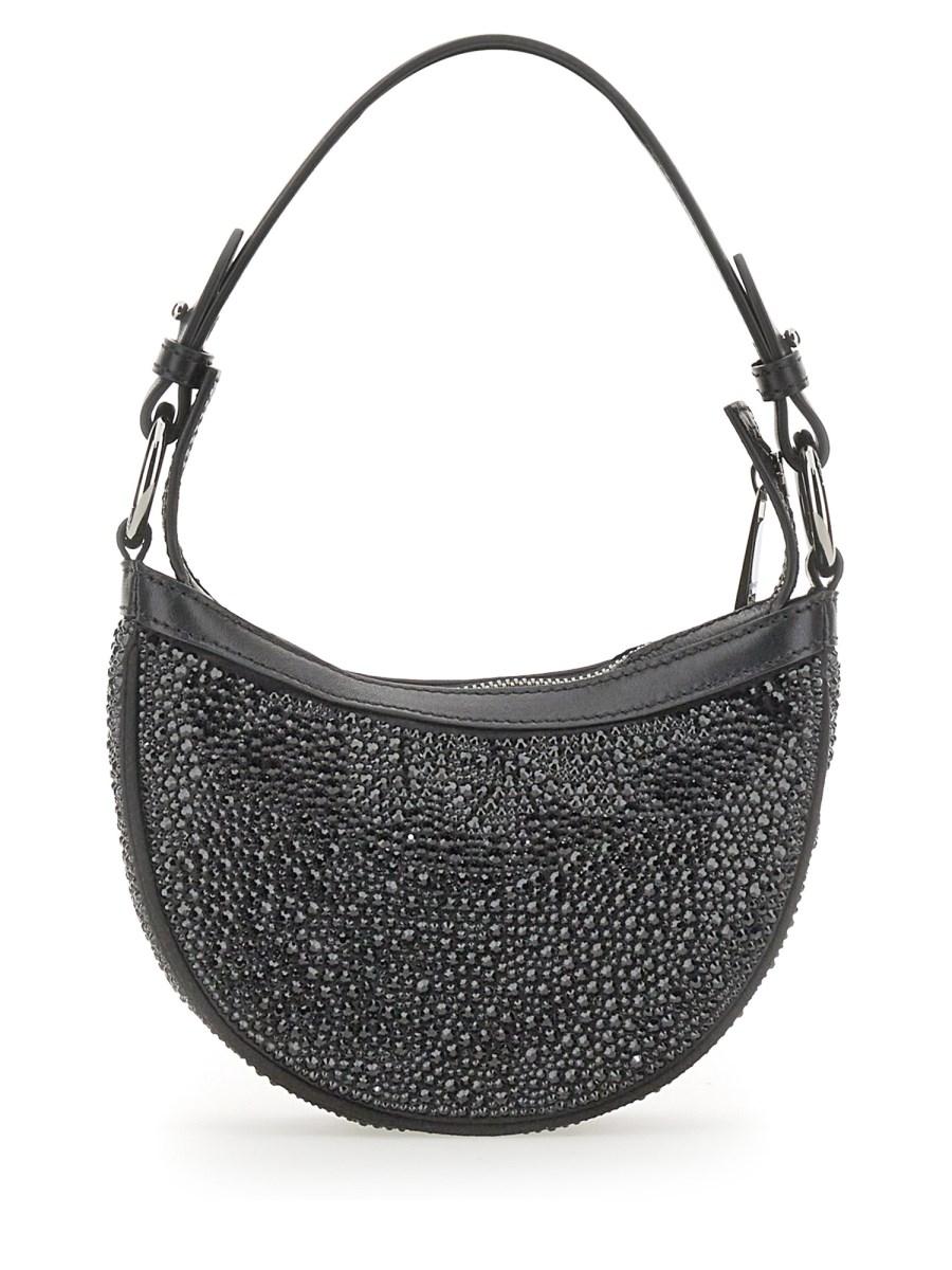 VERSACE BORSA HOBO MINI CON CRISTALLI REPEAT