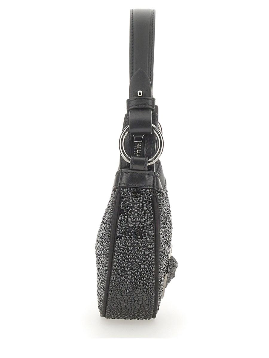 VERSACE BORSA HOBO MINI CON CRISTALLI REPEAT