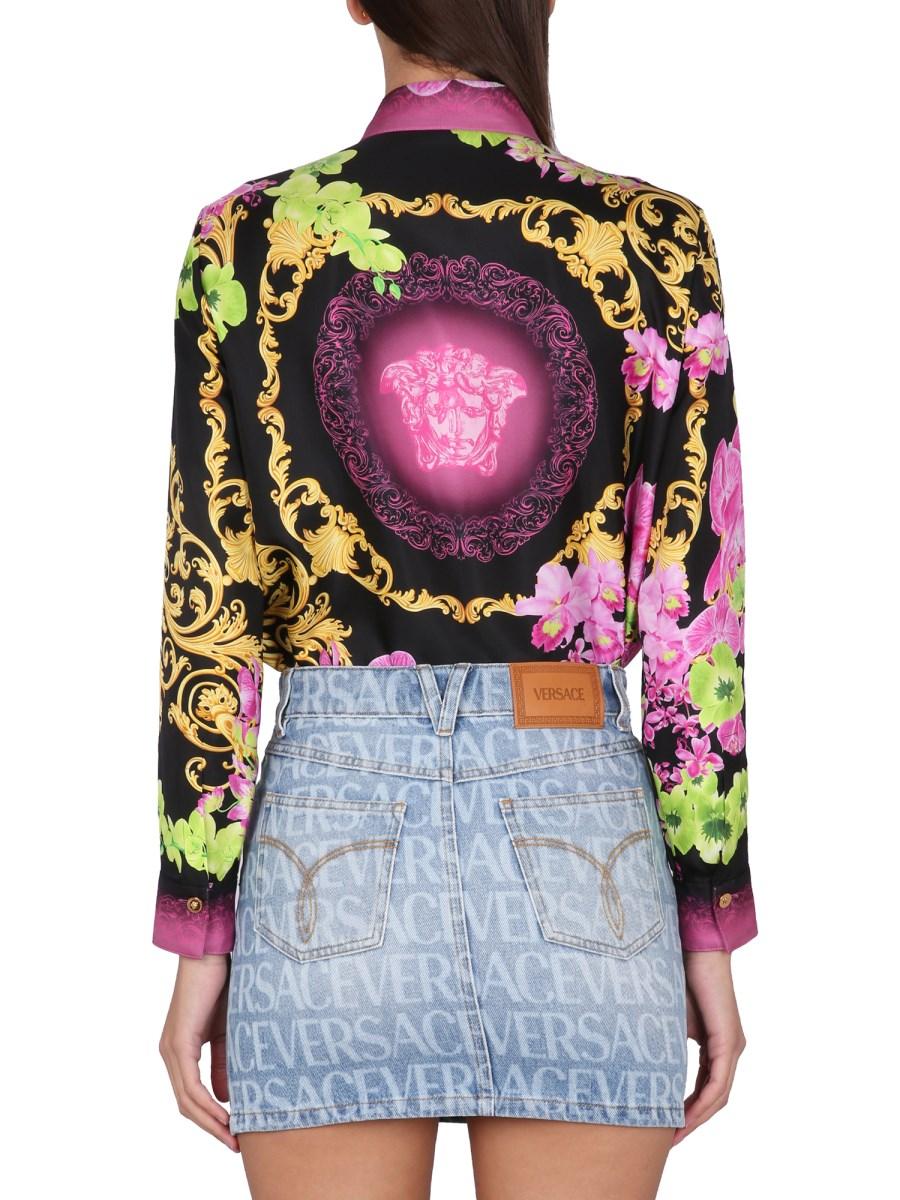 VERSACE CAMICIA CON STAMPA "MEDUSA" ORCHID