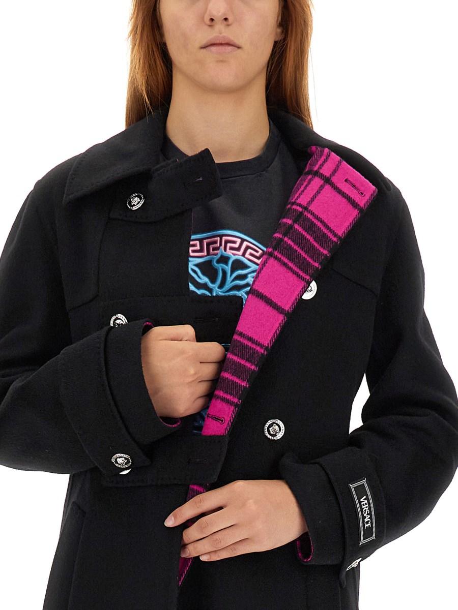 VERSACE CAPPOTTO DOPPIOPETTO A QUADRI MEDUSA