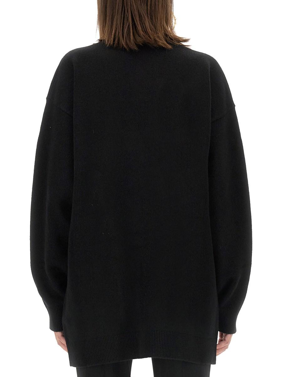 VERSACE CARDIGAN OVERSIZE IN MISTO CASHMERE