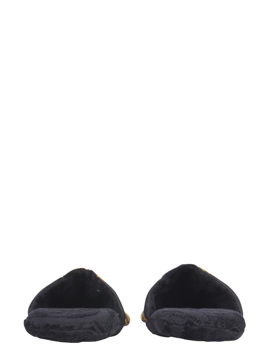 VERSACE CIABATTE IN COTONE MEDUSA AMPLIFIED