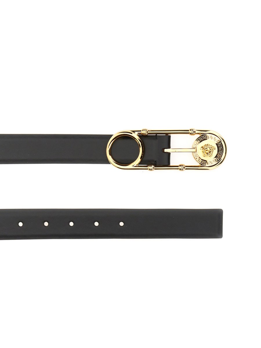 VERSACE CINTURA SAFETY PIN IN PELLE