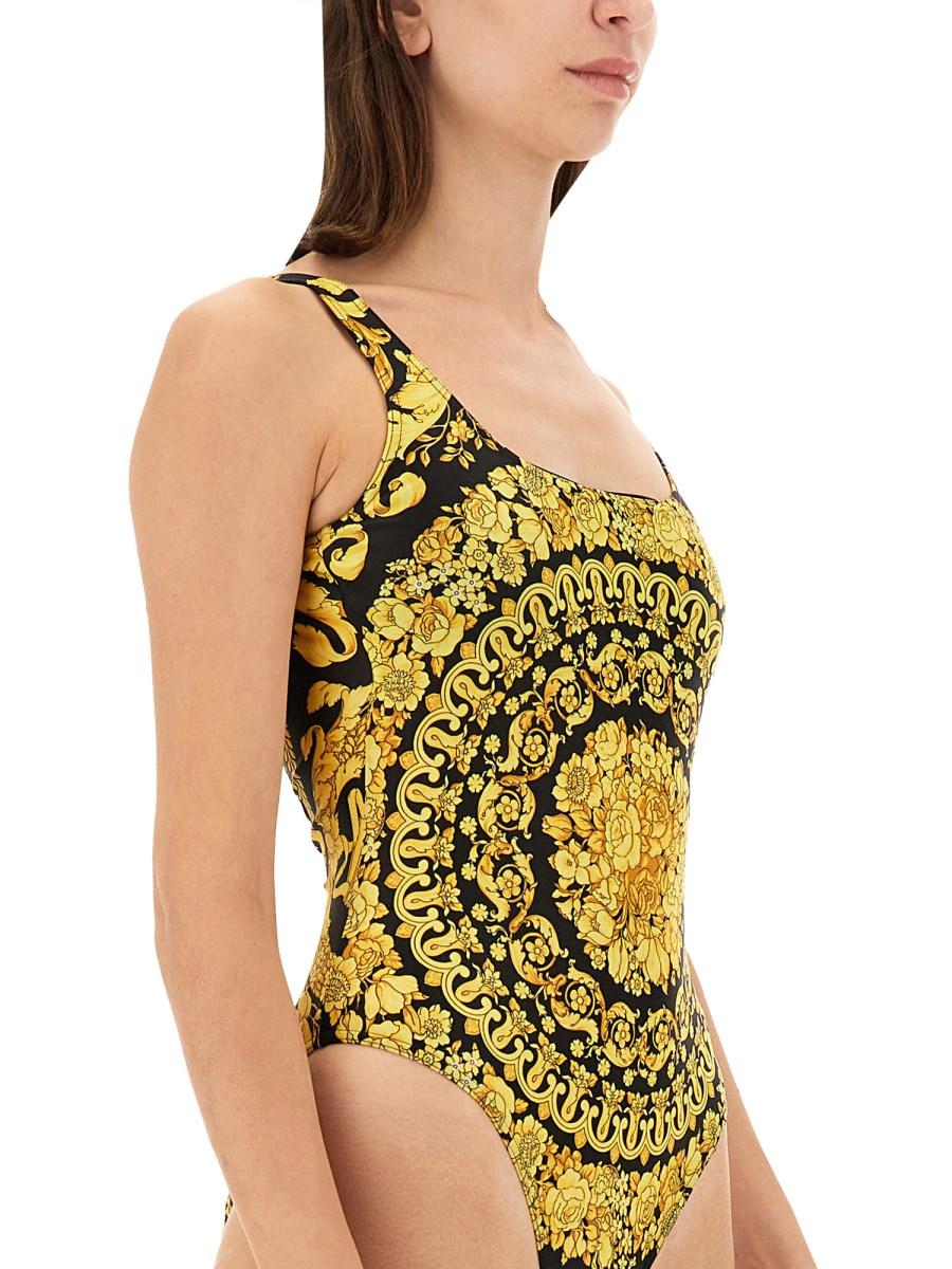 VERSACE COSTUME INTERO IN NYLON CON STAMPA BAROCCO