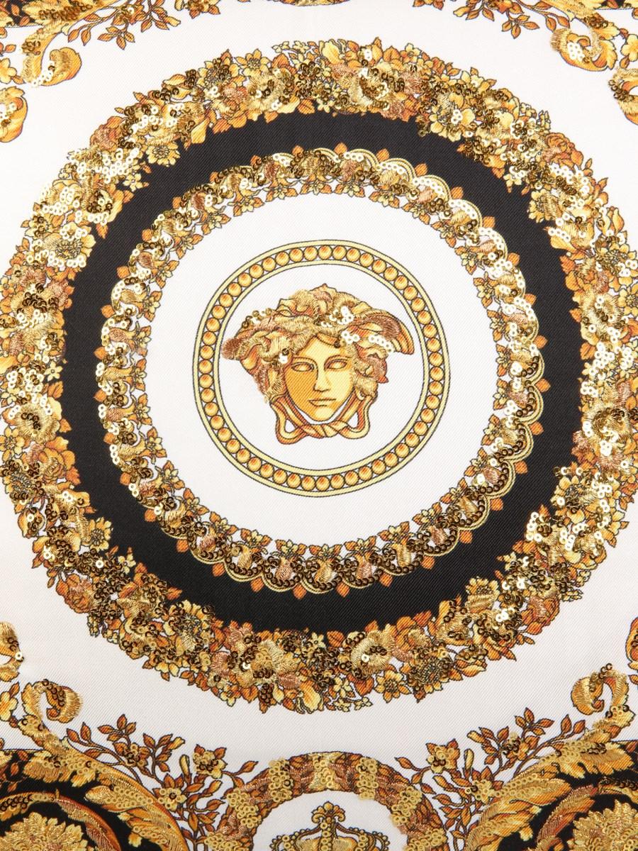 VERSACE CUSCINO IN SETA CRETE DE FLEUR