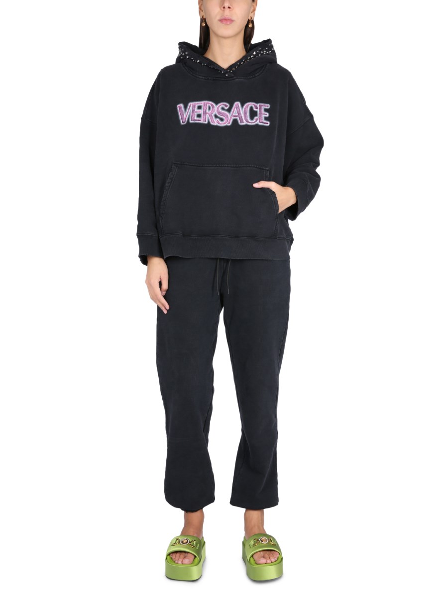 VERSACE FELPA IN COTONE CON BORCHIE