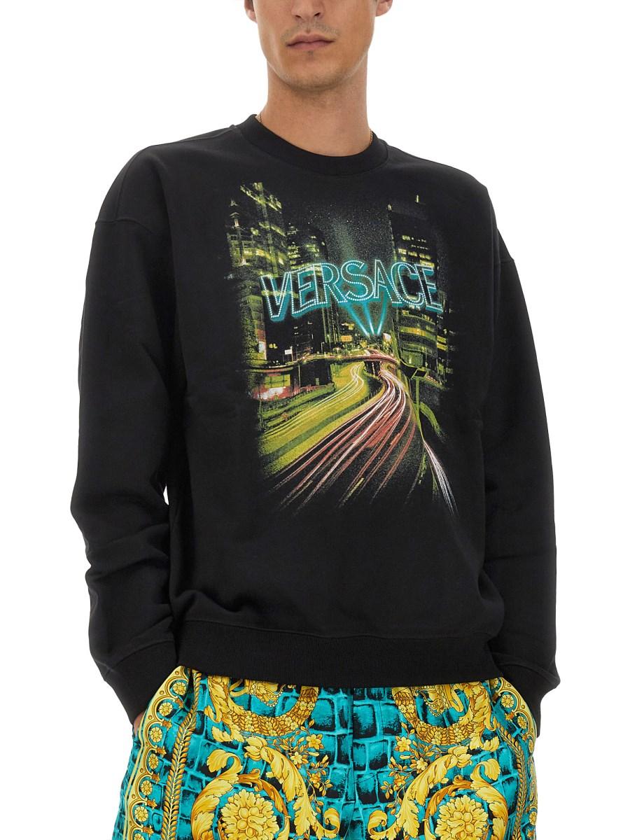 VERSACE FELPA IN COTONE CON LOGO