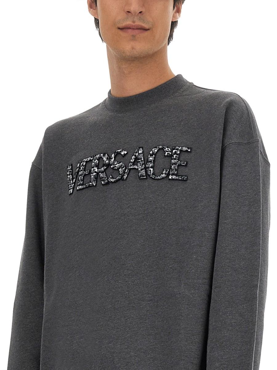 VERSACE FELPA IN COTONE CON LOGO COCCODRILLO
