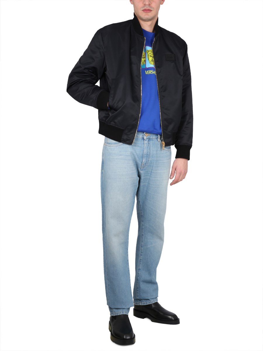 VERSACE FELPA IN COTONE CON STAMPA LE MASCHERE