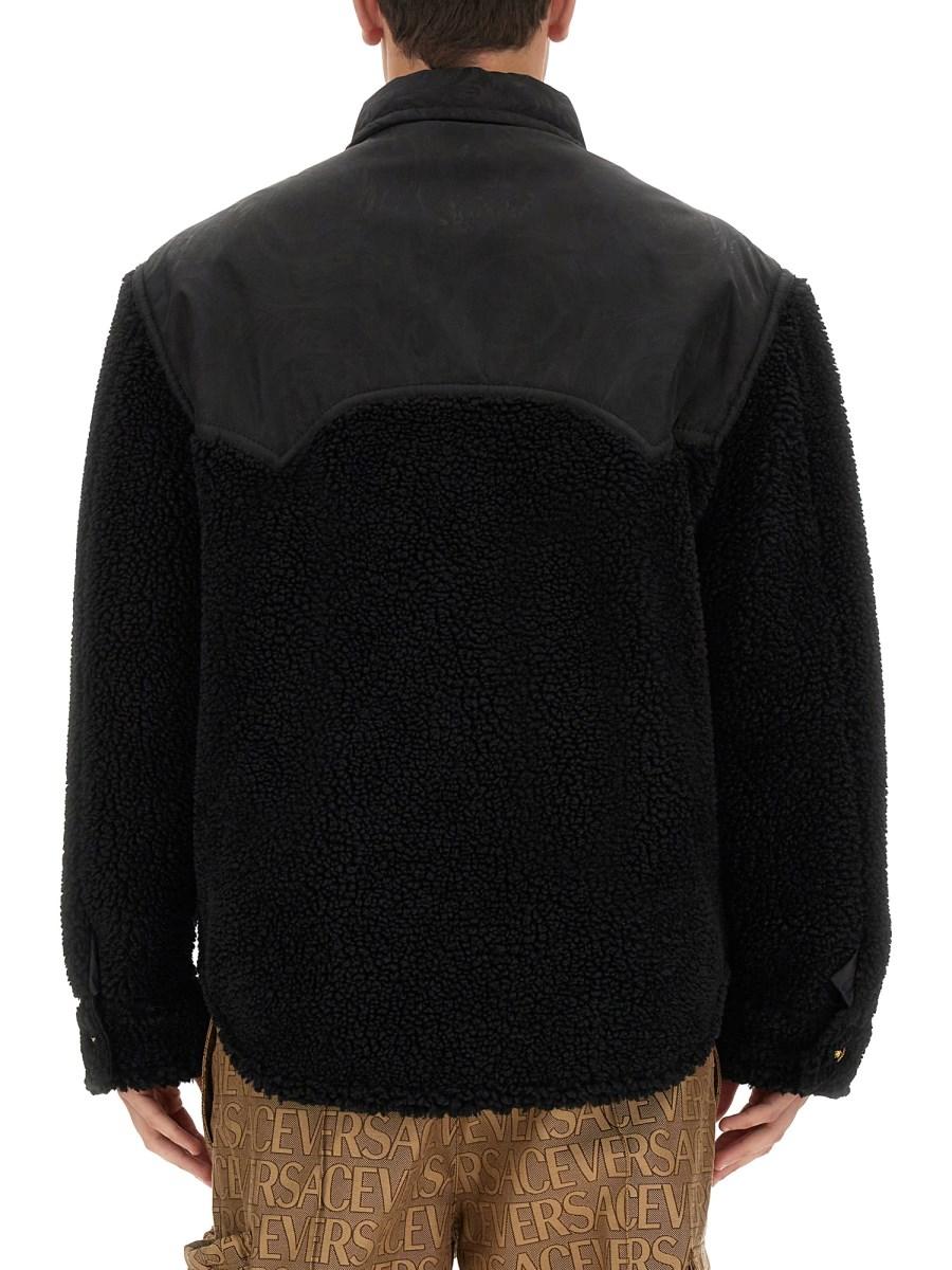 VERSACE GIACCA IN PILE BAROCCO SILHOUETTE