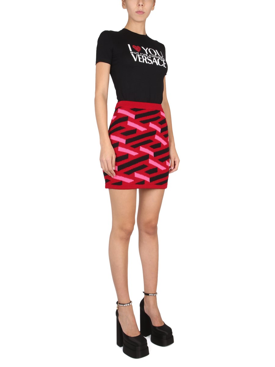 VERSACE GONNA IN MAGLIA DI LANA LA GRECA