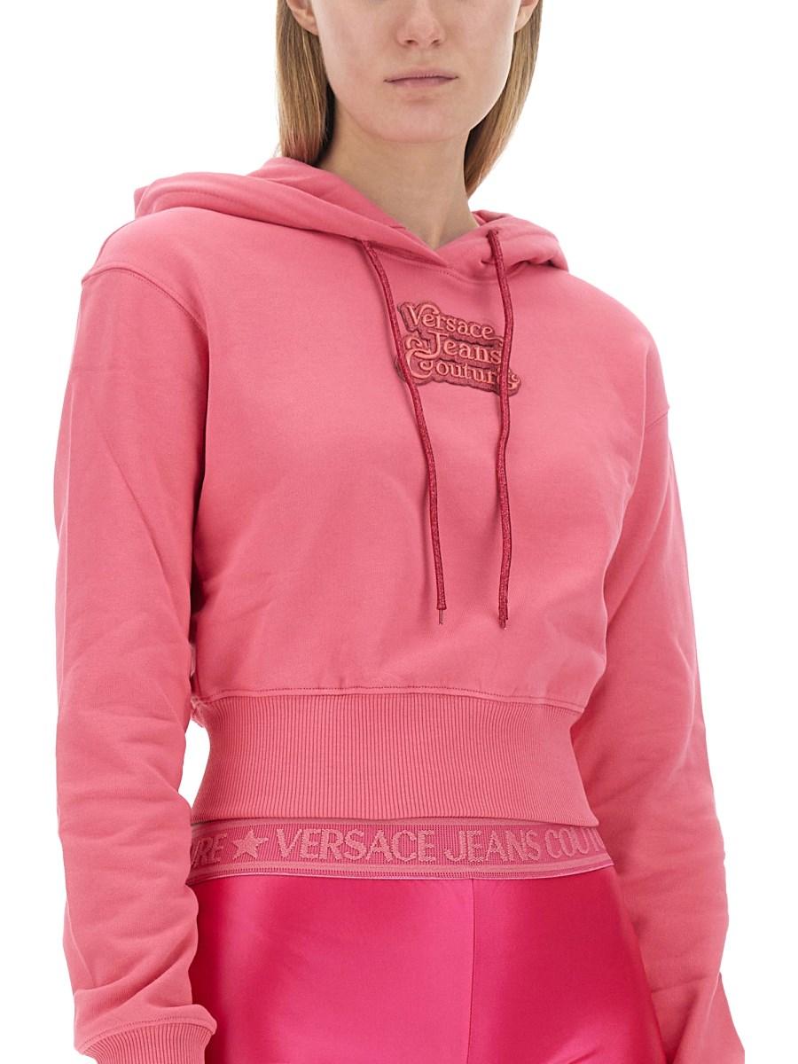 VERSACE JEANS COUTURE FELPA CROPPED CON LOGO
