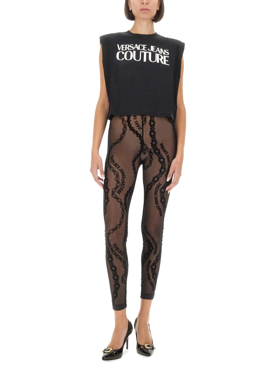 VERSACE JEANS COUTURE LEGGINGS CON STAMPA